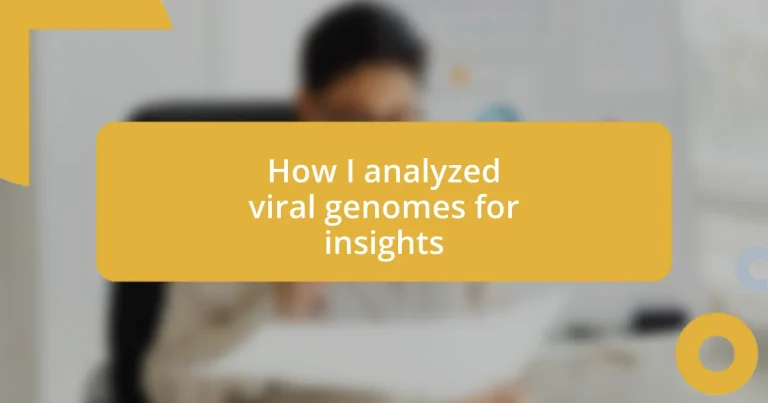 How I analyzed viral genomes for insights