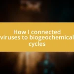 How I connected viruses to biogeochemical cycles