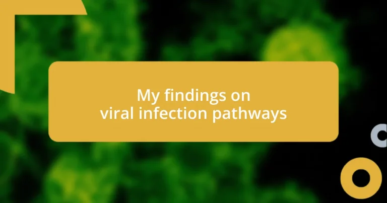 My findings on viral infection pathways