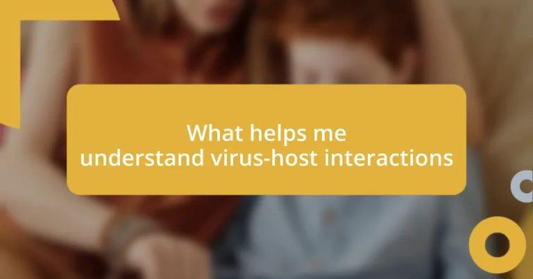 What helps me understand virus-host interactions