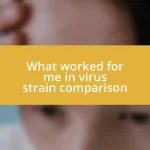 What worked for me in virus strain comparison